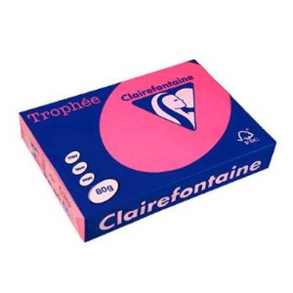 RISMA CLAIREFONTAINE TROPHE A4 G80 FF500ROSA FLUO