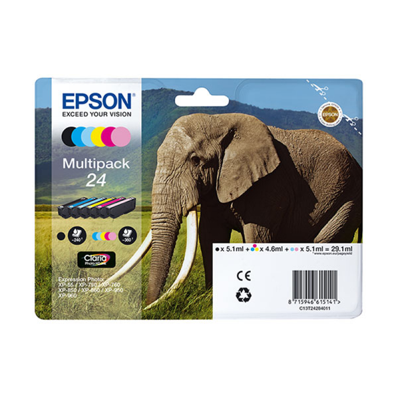 CARTUCCE EPSON PHOTO 24XL MULTIPACK 6 COL.T24384010