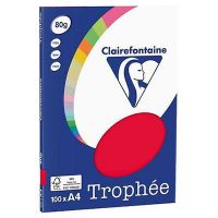 RISMA CLAIREFONTAINE TROPHE A4 G80 FF100  ROSSO RIBES
