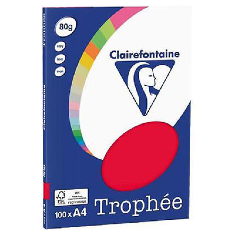 RISMA CLAIREFONTAINE TROPHE A4 G80 FF100ROSSO RIBES