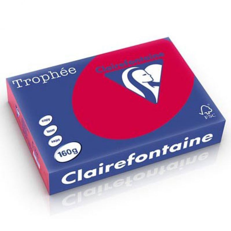 RISMA CLAIREFONTAINE TROPHE A4 G160 FF250  ROSSO RIBES