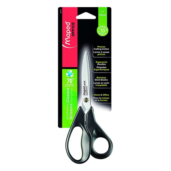 FORBICI MAPED GREEN CM18 RECYCLED ASIMMETRICA BLISTER