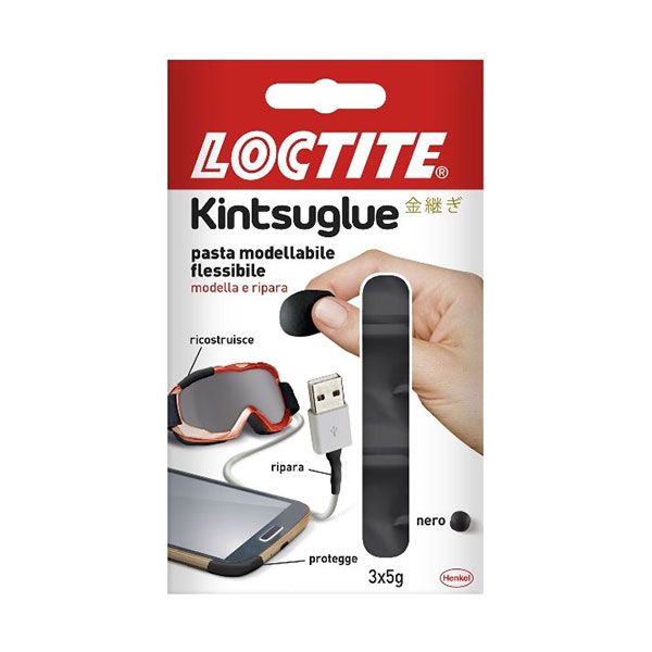 PASTA MODELLABILE FLESSIBILE KINTSUGLUE LOCTITE BLISTER 3X5GR NERO