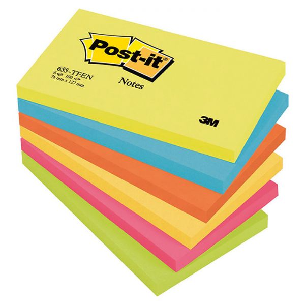 BLOCCO 3M POST-IT 76X127 ENERGETIC CF.6 655TFEN