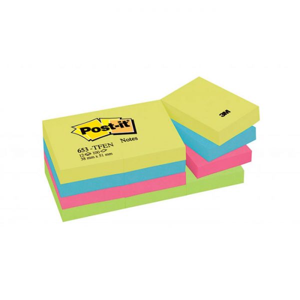 BLOCCO 3M POST-IT 38X50 ENERGETIC CF.12 653-TFEN