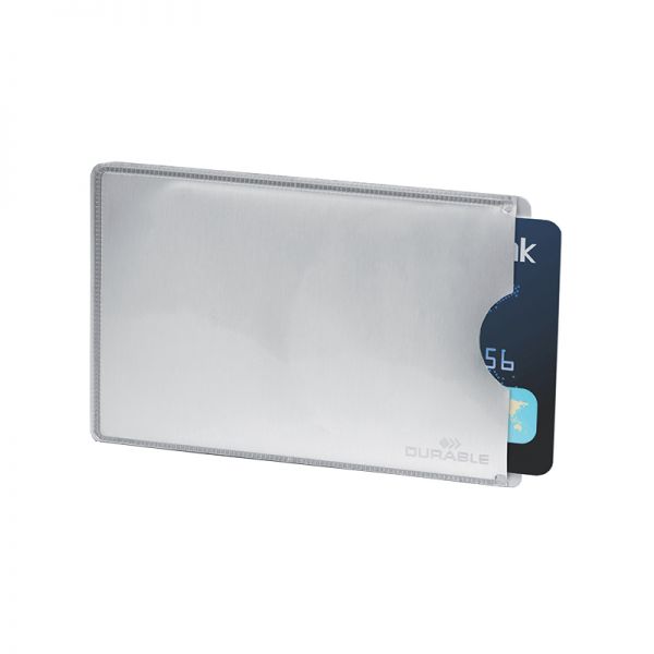 DURABLE Tasca porta carte di credito RFID SECURE 54x86 mm, argento
