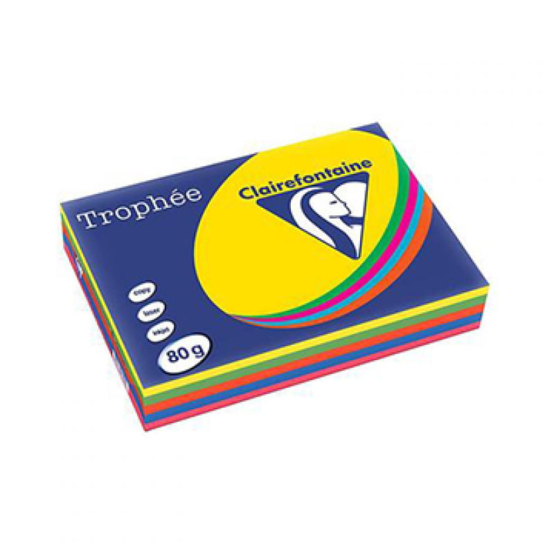 RISMA CLAIREFONTAINE TROPHE A4 G80 FF500ASSORTITI FLUO