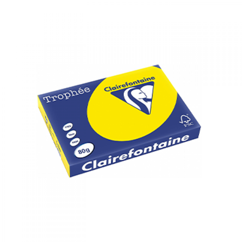 RISMA CLAIREFONTAINE TROPHE A3 G80 FF500GIALLO FLUO
