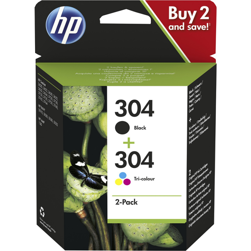 CARTUCCE HP 304 COMBO 2 PACK 3JB05AE PG.120/100