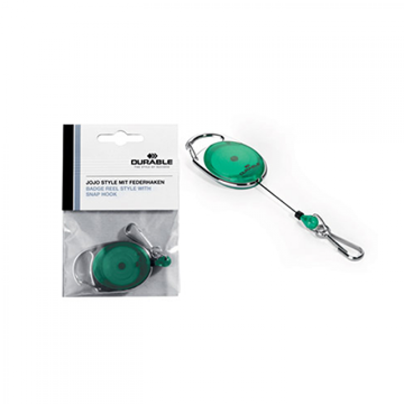 DURABLE Chiocciola yo-yo STYLE con moschettone, verde