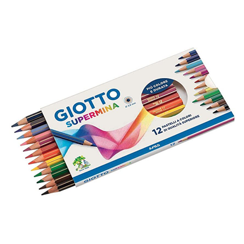 PASTELLO LEGNO GIOTTO SUPERMINA MET 12 COLORI