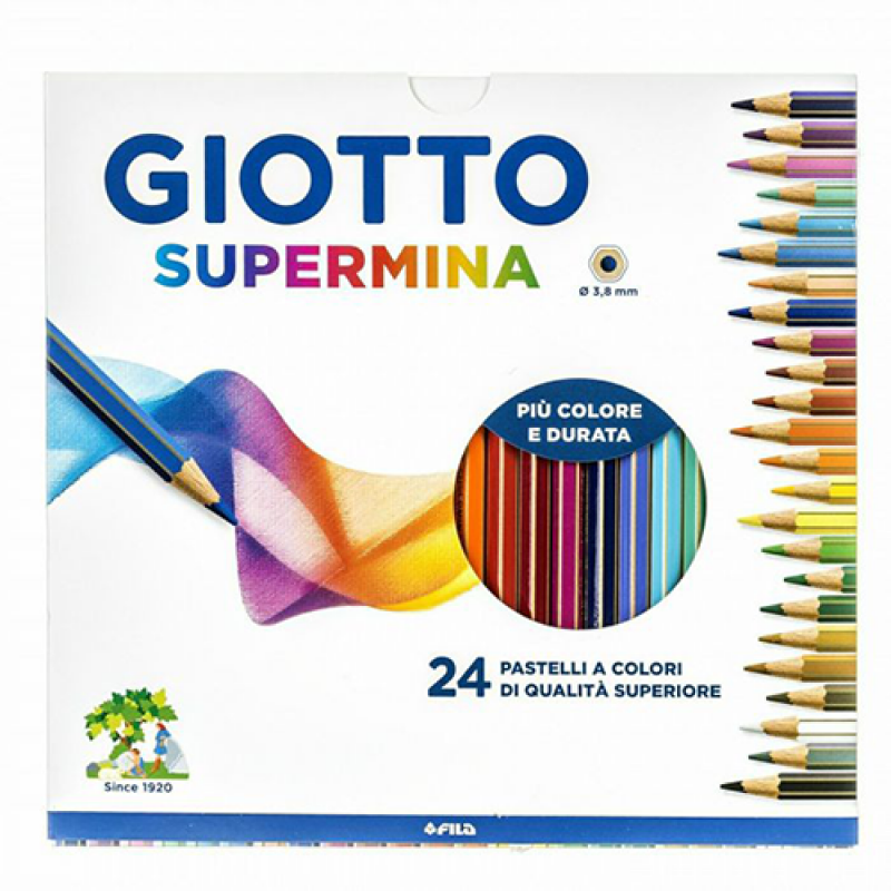 GIOTTO PASTELLO LEGNO SUPERMINA 24 COLORI