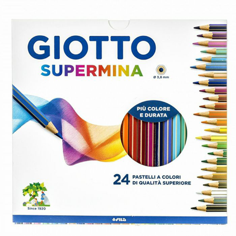 PASTELLO LEGNO GIOTTO SUPERMINA MET 24 COLORI