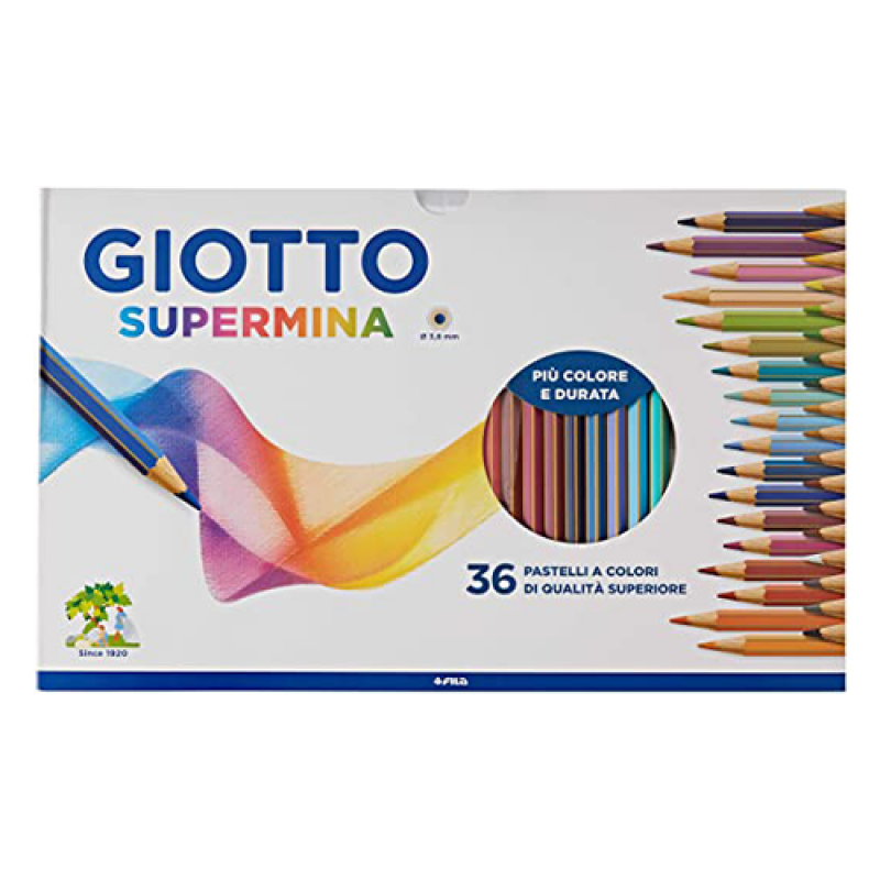 GIOTTO PASTELLO LEGNO SUPERMINA 36 COLORI