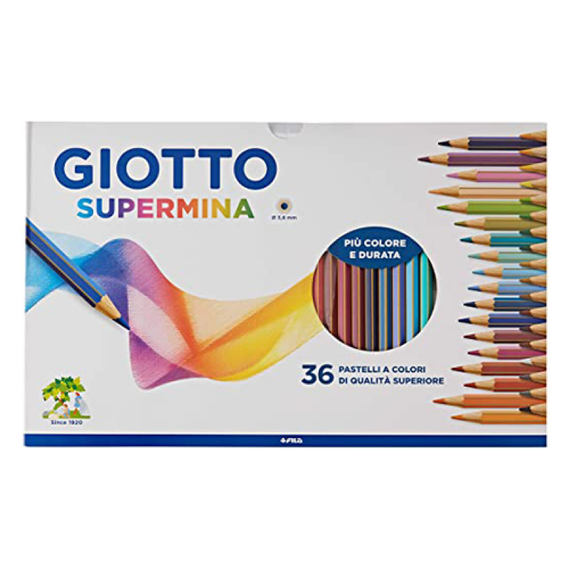 PASTELLO LEGNO GIOTTO SUPERMINA MET 36 COLORI