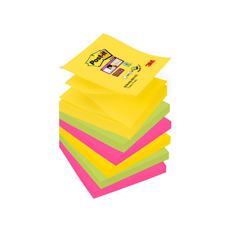 BLOCCO 3M POST-IT 76X76 SUPER STICKY CARNIVAL Z-NOTE CF.6  R330-6SS-CARN