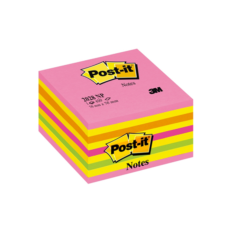 CUBO 3M POST-IT NEON 76X76 FF450 ROSA 2028-NP