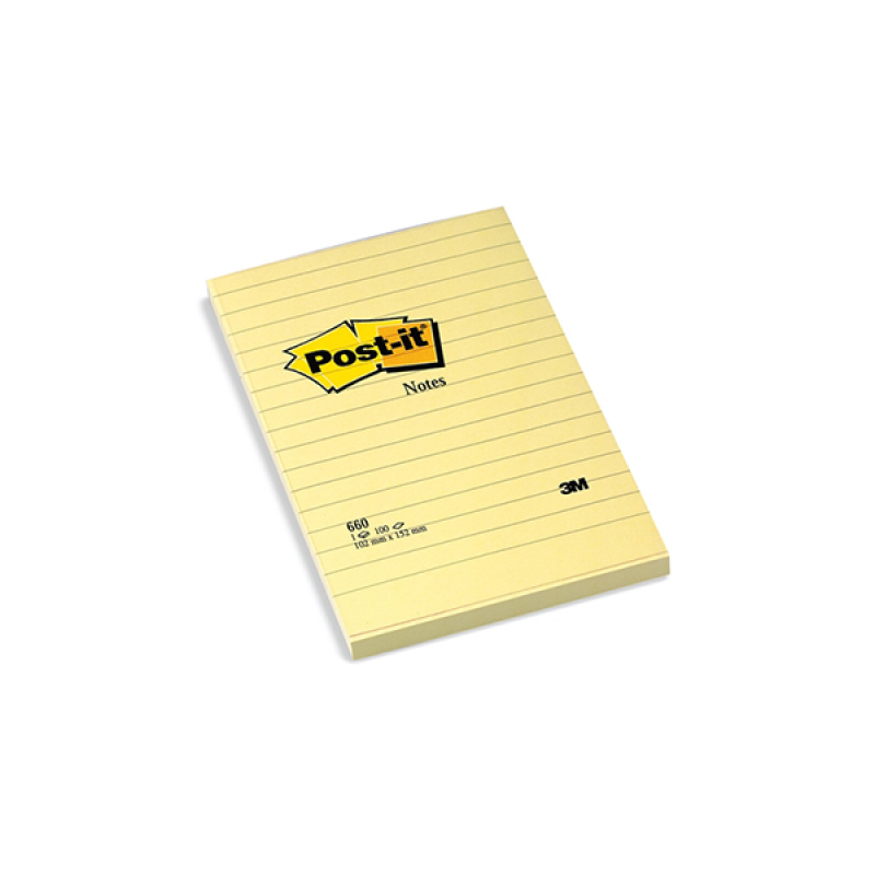 BLOCCO 3M POST-IT 102X152 RIGATO 660 CANARY