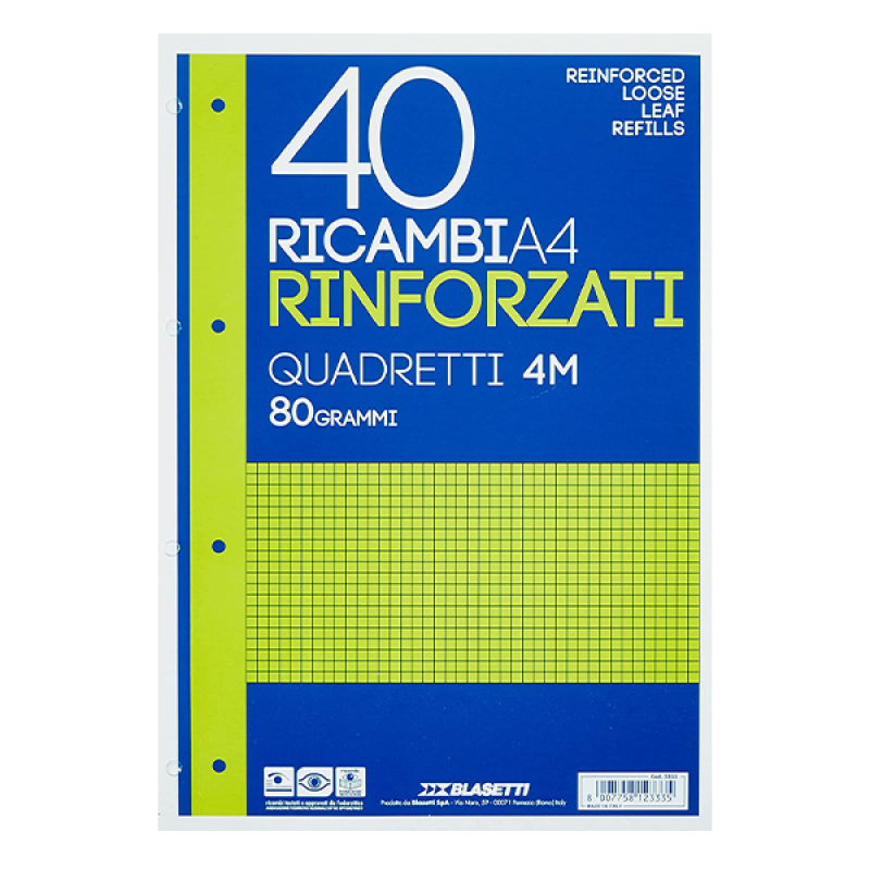 RICAMBIO RINFORZ.A4 G80 FF40 4 MM.