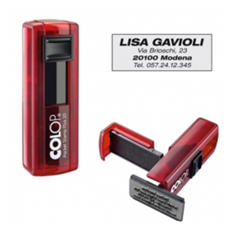 TIMBRO AUTOMATICO COLOP POCKET STAMP PLUS 20 ROSSO