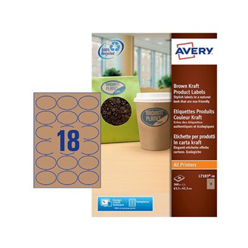 Avery L7103-20 Etichette adesive in carta kraft