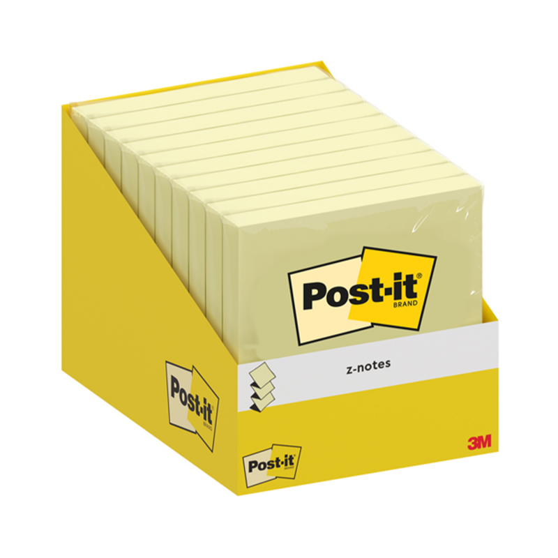 BLOCCO 3M POST-IT 76X76 Z-NOTE FISARMON CANARY SUPER STICKY R330-12SS-CY