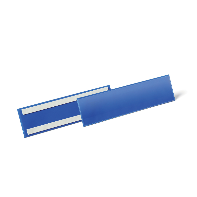 BUSTA DURABLE PER IDENTIFICAZIONE C/BANDE ADESIVE 100X38 BLU CF.50