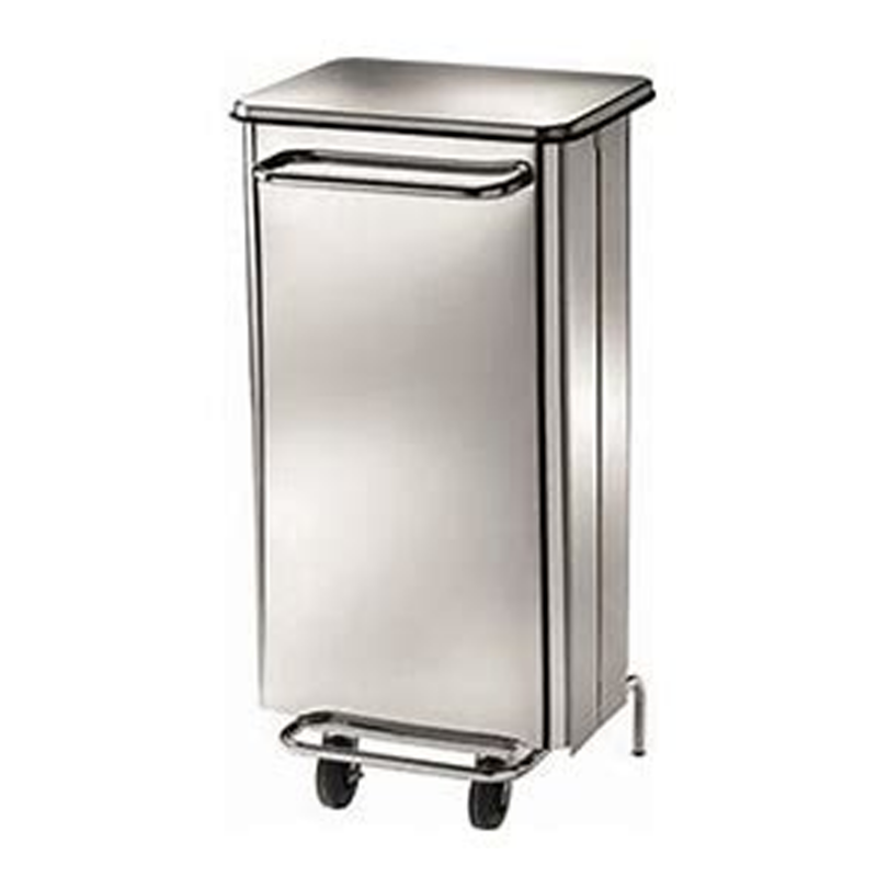 CONTENITORE C/RUOTE A PEDALE ACCIAIO INOX 70LT 43X52X69CM ARGENTO