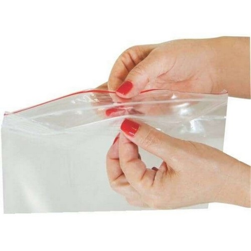 SACCHETTI POLIT.CON CERNIERA 180X220+30 SOFFIETTO SUL FONDO CF.50