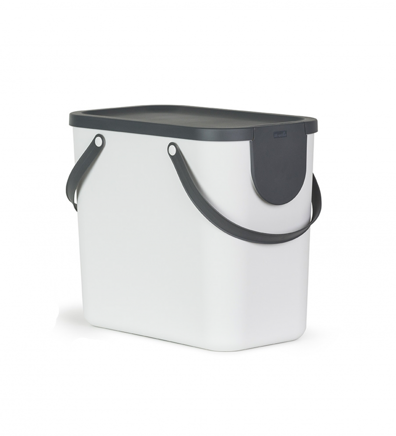 PATTUMIERA CON COPERCHIO ADULA IMPILABILE LT.25 COLORE BIANCO