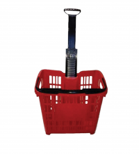 CARRELLO TROLLEY SPESA 49,5X36,5X46 CM PLASTICA ROSSO