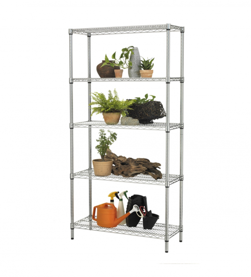 SCAFFALE IN ACCIAIO CROMATO ARCHIMEDE OUTDOOR 36X90X177H 5 RIPIANI