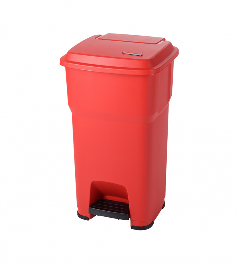BIDONE HERAA PEDELE CON COPERCHIO 60 CM.39X39X69H ROSSO