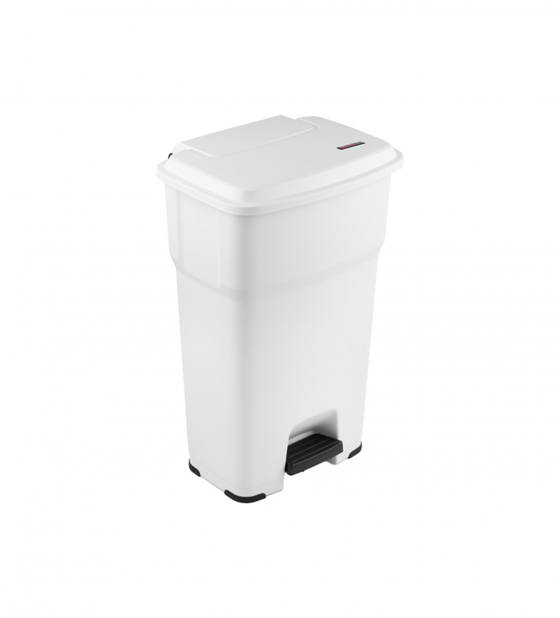 BIDONE HERAA PEDELE CON COPERCHIO 60 CM.39X39X69H BIANCO