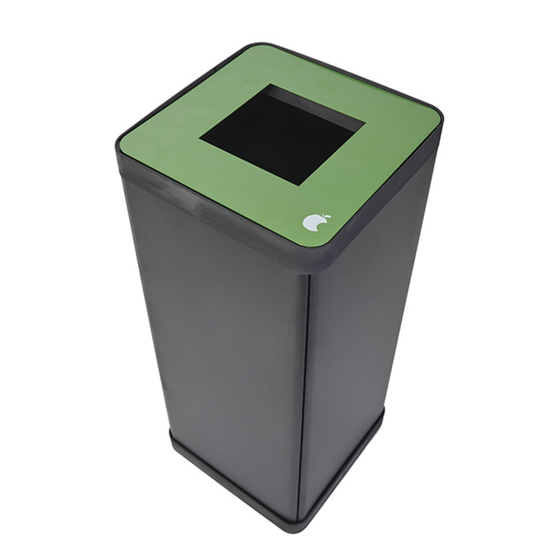 CONTENITORI RACCOLTA DIFFERENZIATA IN METALLO NERO COVER VERTE PER VETRO
