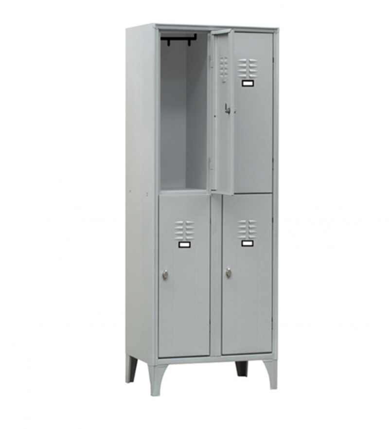 SPOGLIATOIO IN METALLO A 4 VANI SOVRAPPOSTI 60X50CM H180CM GRIGIO 116S/04/S