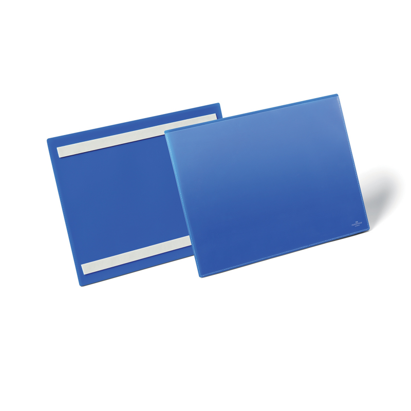 BUSTA DURABLE PER IDENTIFICAZIONE BANDA ADESIVA A6 ORIZZONTALE BLU CF.50