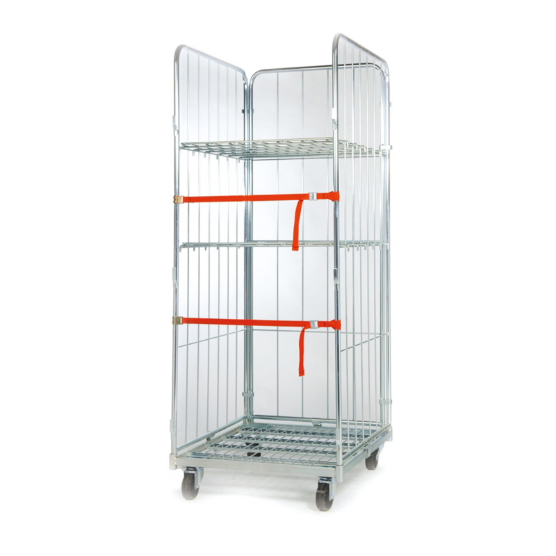 CARRELLO ROLL CONTAINER 3 RIPIANI CM.81X72X180H PORTATA KG.600