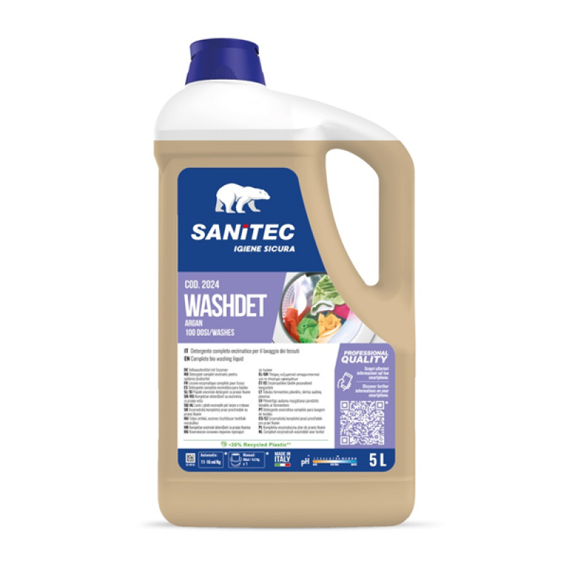DETERGENTE LAVATRICE LIQUIDO LT.5 WASHDET ARGAN